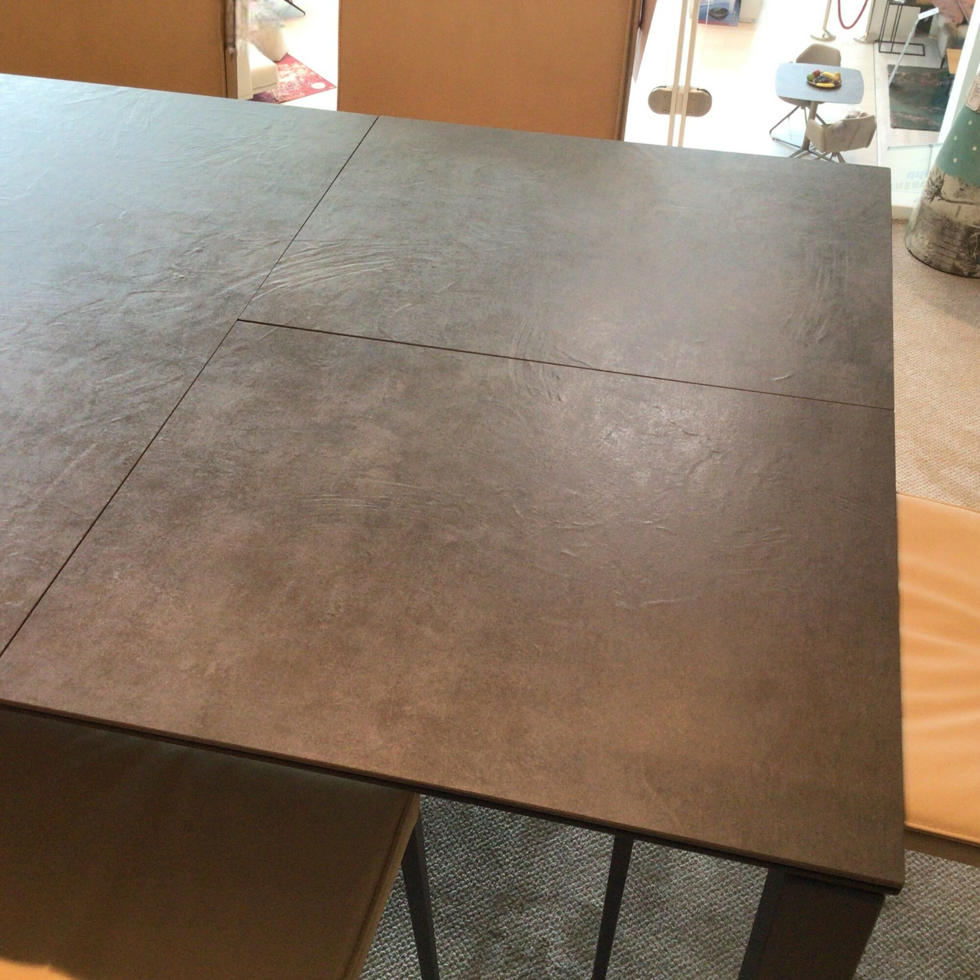 Mobliberica - Esstisch Julia 535 Tischplatte Keramik  AC 670 Schwarz Metallgestell Schwarz Mit Auszugsplatte - 3