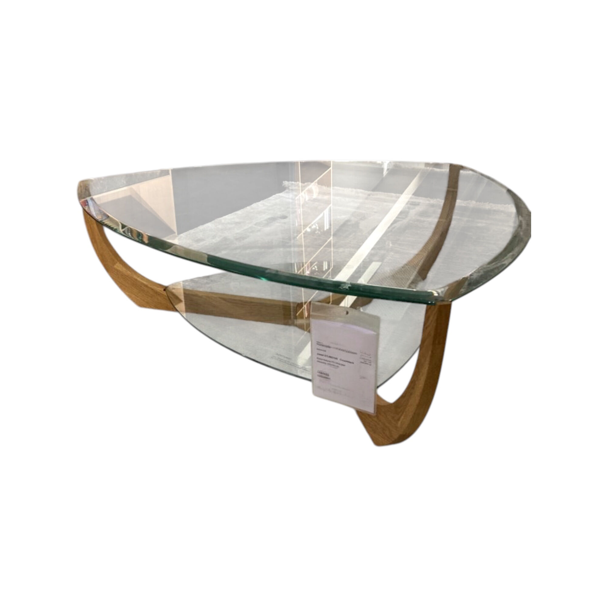 Team 7 - Couchtisch Juwel Platte Klarglas Transparent Gestell Eiche Natur Geölt  - 1