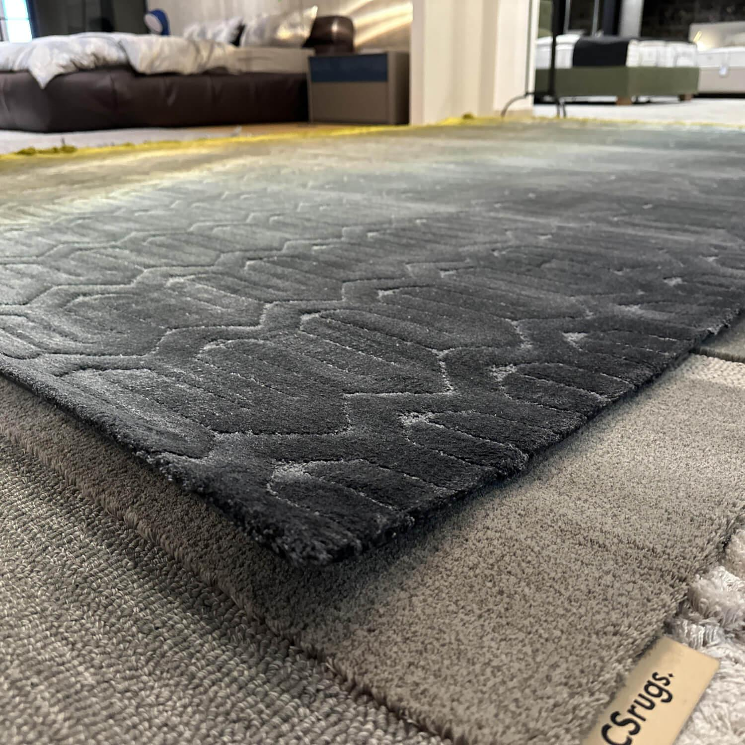 Miinu - Teppich 322x232 ID4690 Special Uncommons Tencel Iguana Gelb Blau - 5