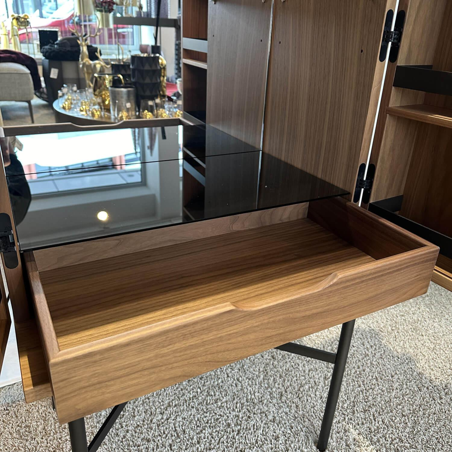 More - Barschrank Harri Nussbaum Massiv Gestell Metall Anthrazit Inklusive Led Beleuchtung - 6