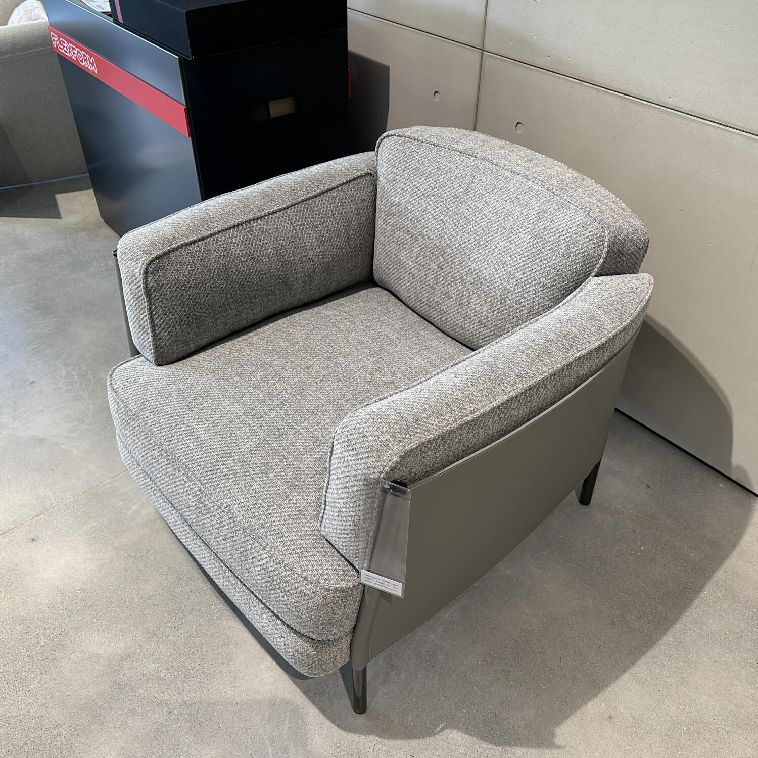 Minotti - Sessel Shelley Innen Stoff Martin 04 Cenere Grau Füße Metall Schwarz - 6