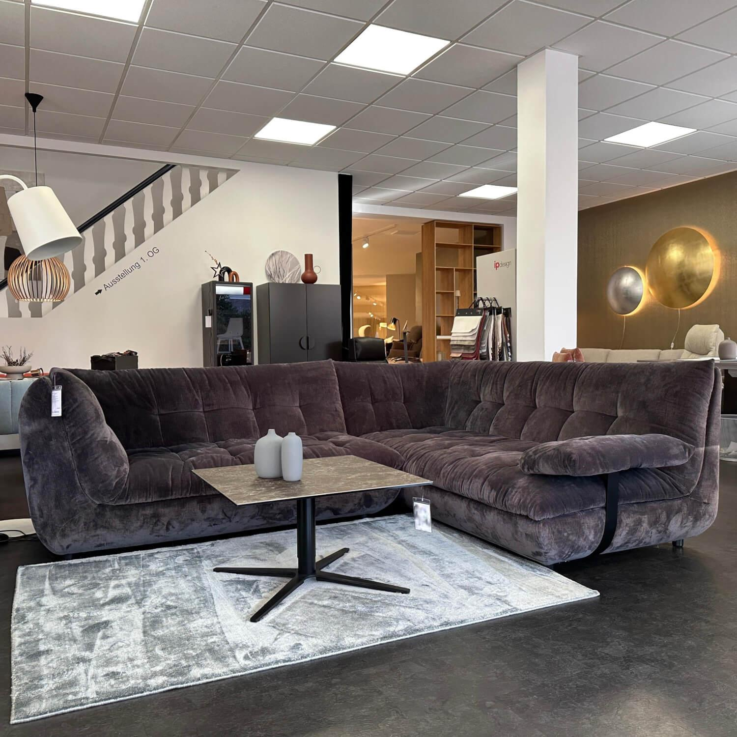 Bielefelder Werkstätten - Ecksofa Soulmate Stoff Phil IP1749 191 Gestell Massivholz Füße Gleiter Anthrazit Inklusive Klapparmlehne - 7