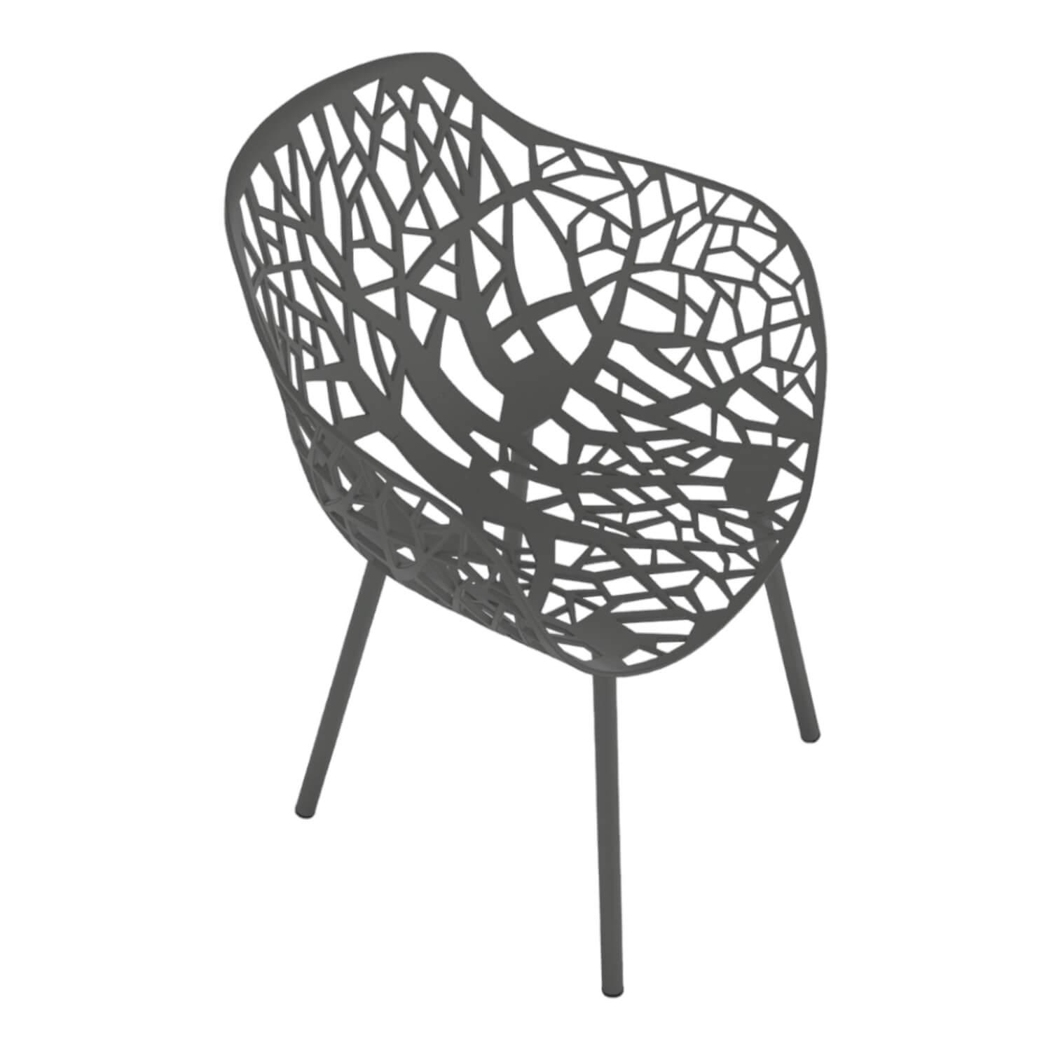 Fast - 4er-Set Stuhl Forest Dining Armchair Metallic Grey Grau - 3