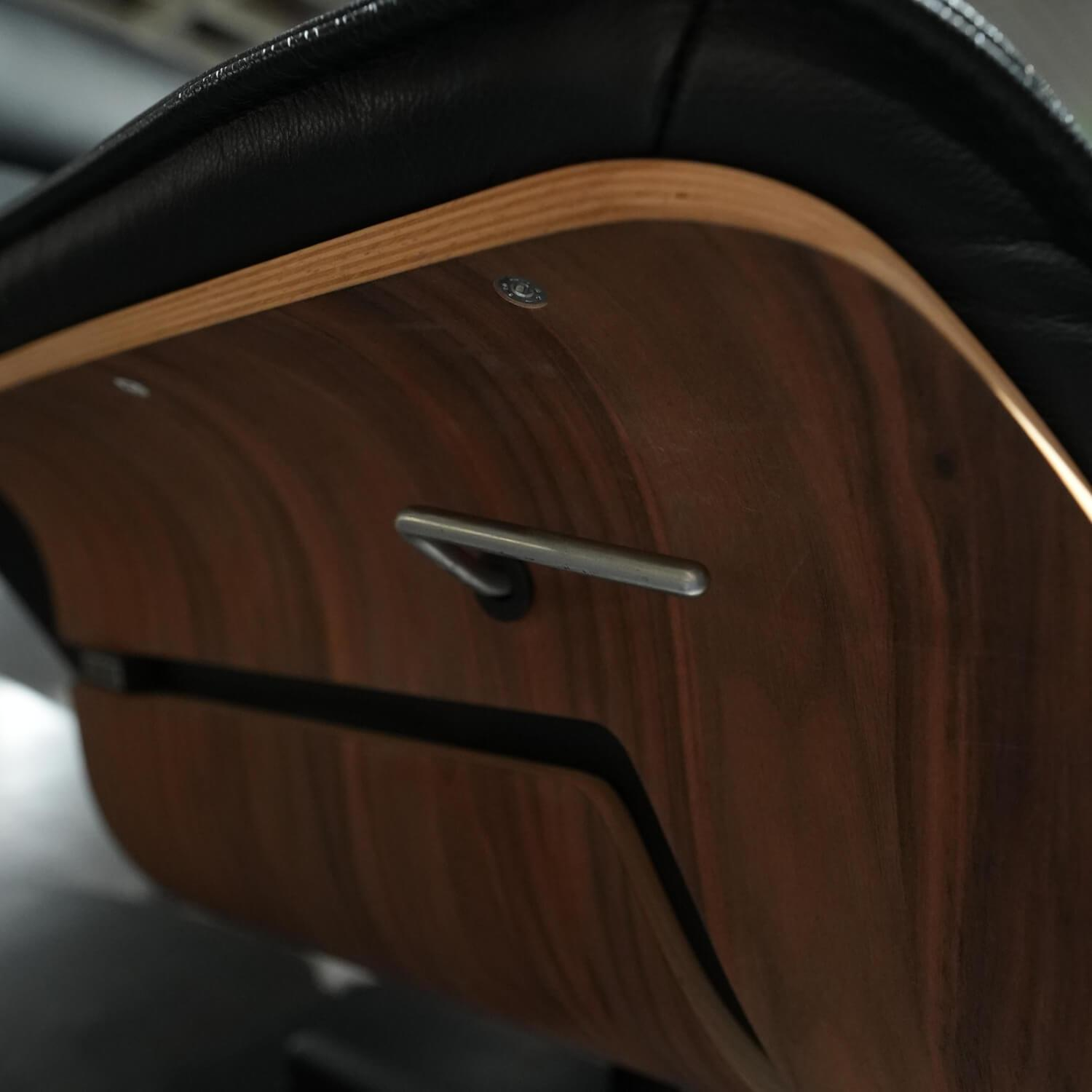 himolla - Sessel VS HU1141 Leder 56 Torro Schwarz Gestell Holz Nussbaum Metallfuß Schwarz Mit Verstellbarer Rückenlehne Inklusive Hocker - 7