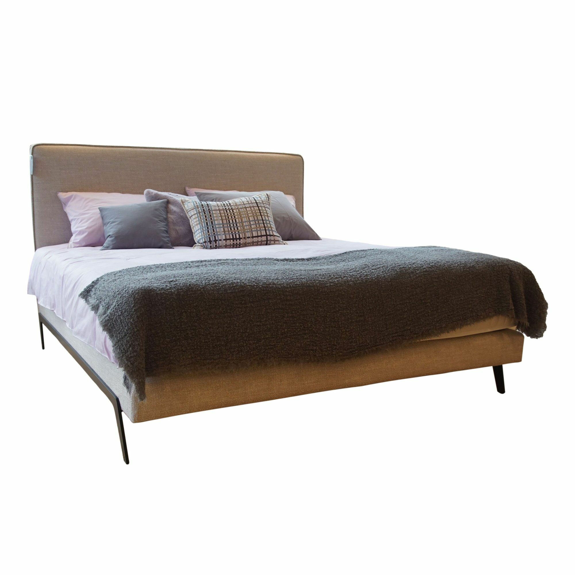 Treca Interiors - Polsterbett Adonis Stoff Gio 6586 Galet 002 Beige Natur mit 2 Matratzen - 1