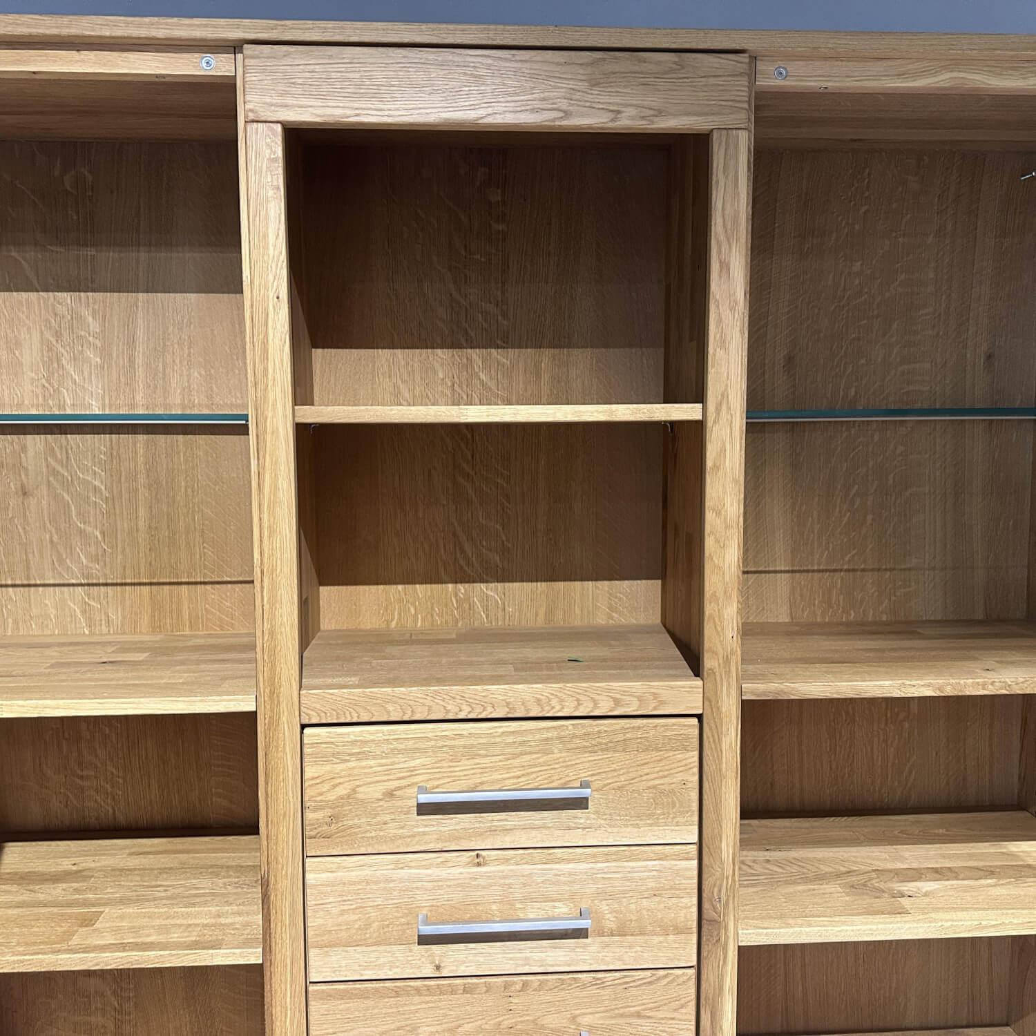 Wimmer - Highboard Windsor Rustikale Asteiche Massiv Mit Glaseinlegeböden - 4