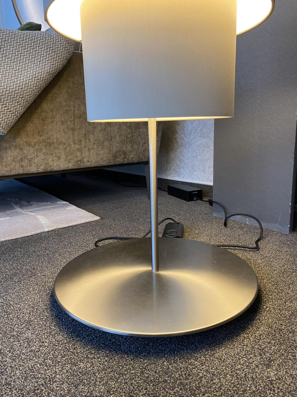 Bielefelder Werkstätten - Stehlampe Soho Gestell Nickel 3x Big Chintz Pebbel Grau Und 3x Small Chinz Sand Creme - 5