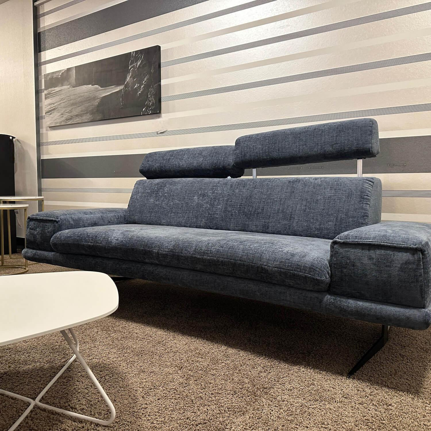 EMP - Sofa 2 CR Hubertus B Stoff 06 209 30 Belfast Ocean Blau Fuß Kufe 59 Schwarz Inklusive Kopfstütze - 3