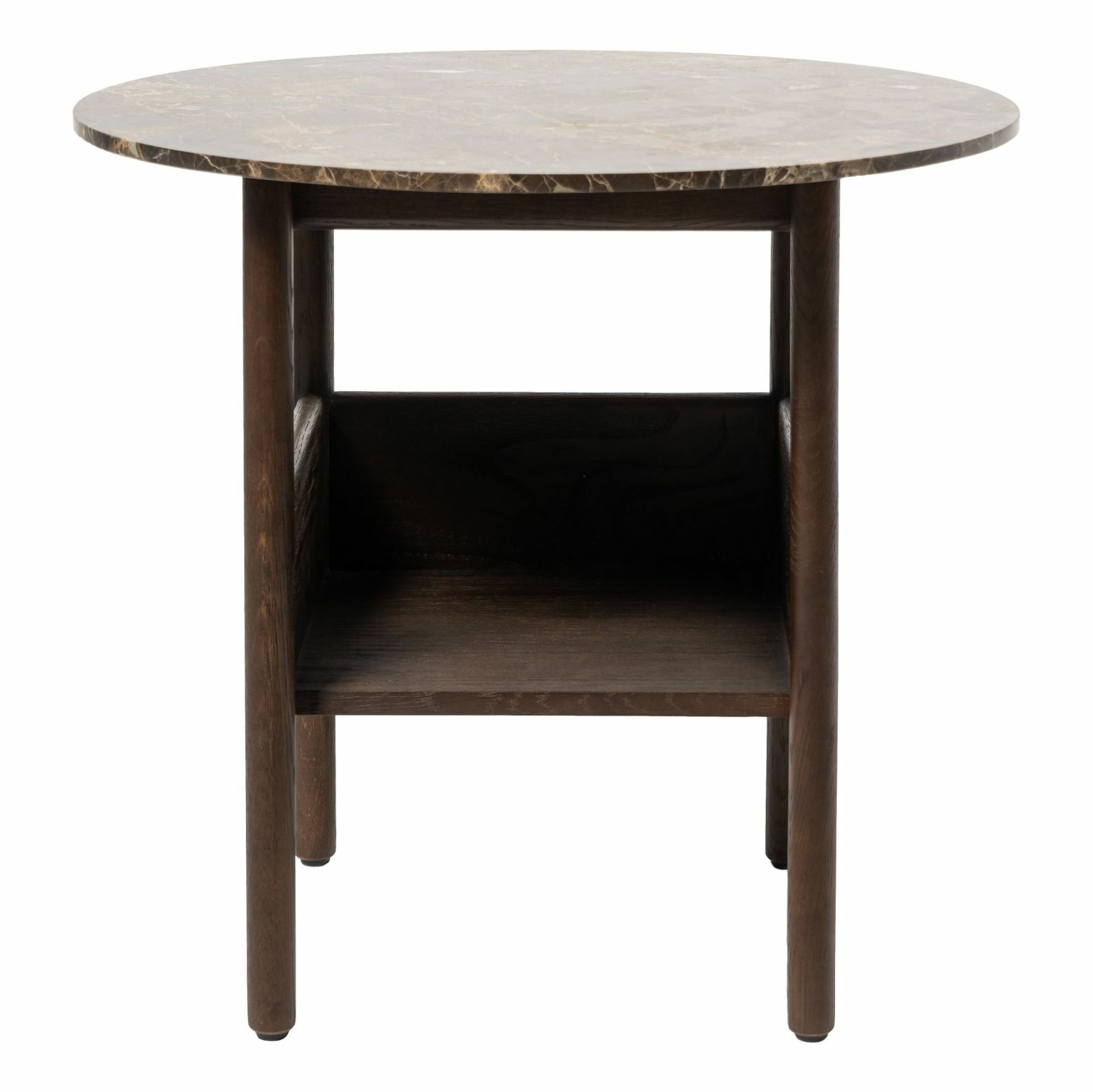 Wendelbo - Beistelltisch Collect Platte Marmor Emperador Braun Gestell Eiche Massiv Und Furniert Dunkelbraun - 3