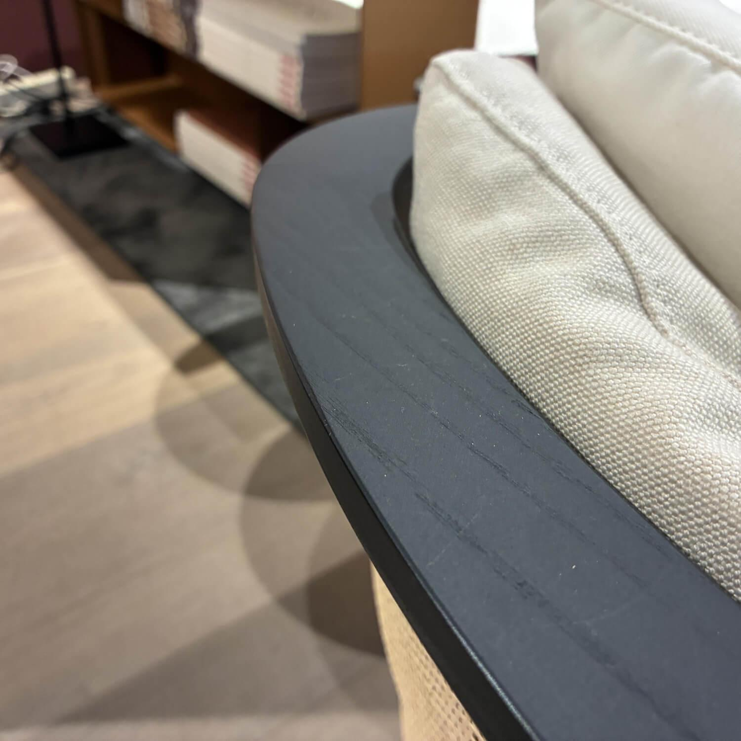 Flexform - Sessel Mozart Sitz Stoff Weiß Rücken Geflecht Gestell Schwarz Gebeizt Mit Rollen - 5
