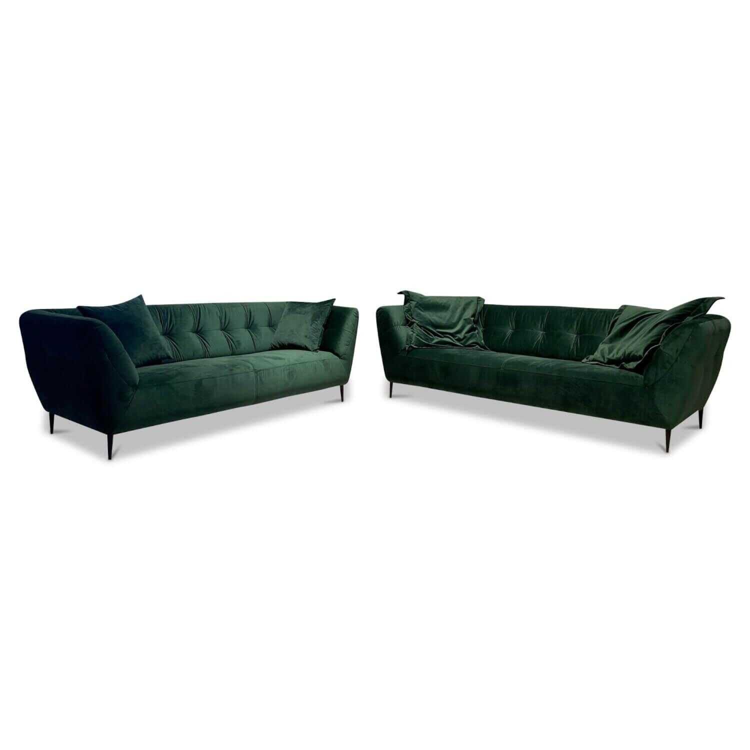 Candy - Garnitur SK 720 3-Sitzer 2,5-Sitzer Stoff 8 Smaragd Grün mit Kissen - 1