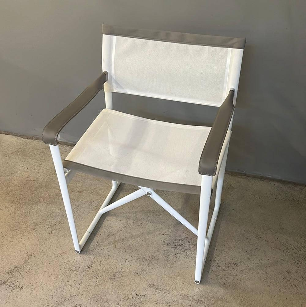 B&B Italia - Outdoor Klappstuhl Mirto Stoff 2445102 Stige Weiß Natur Gestell 0186V Weiß Lackiert - 2