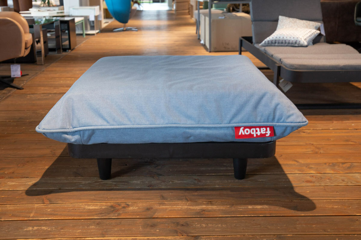 Fatboy - Sessel Paletti Outdoor Stoff Olefin Storm Blue Blau Grau Gestell Stahl Schwarz Inklusive Hocker - 9
