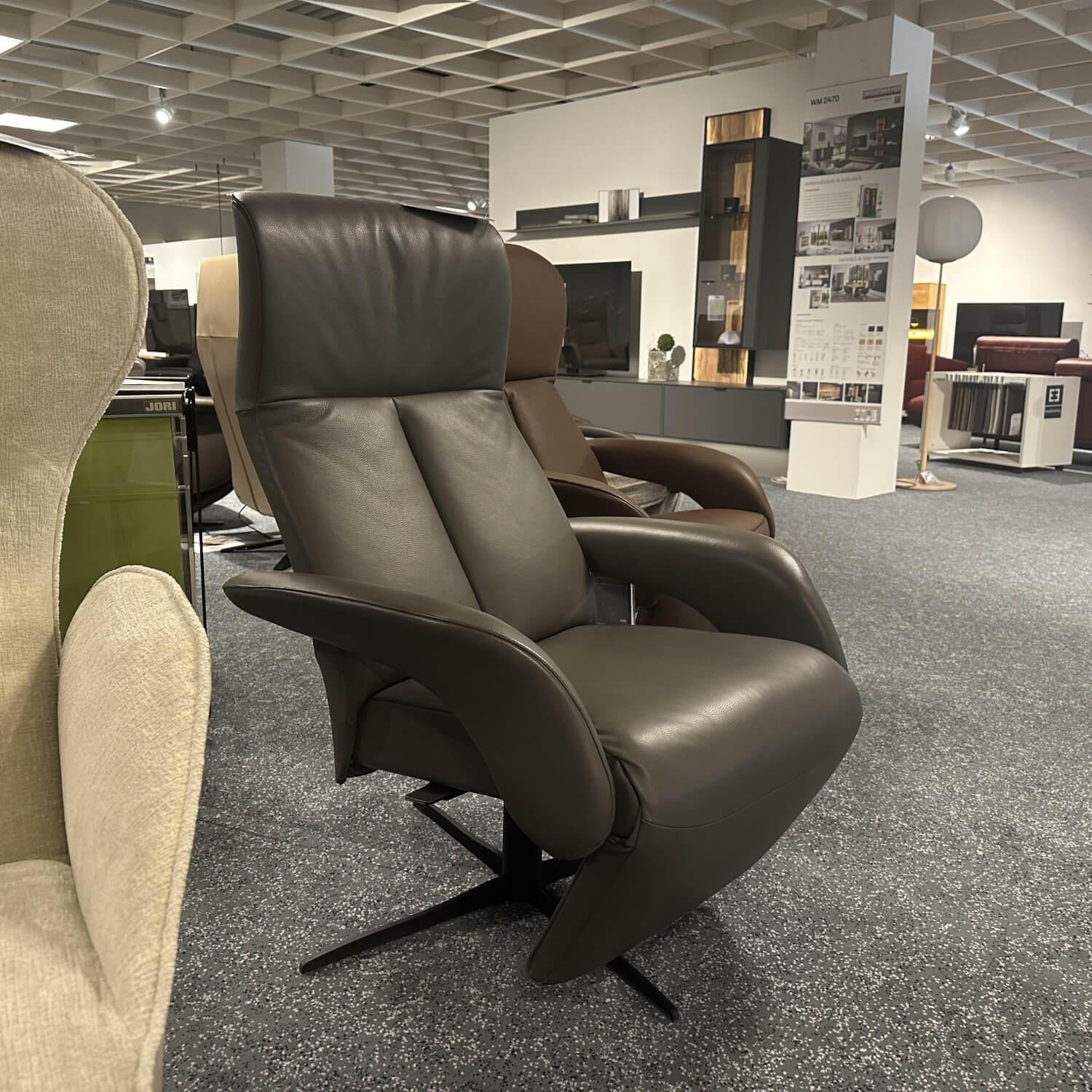 Jori - Relaxsessel Symphony JR 3860 Multi Move Medi Leder Celia Smoke Grau Braun 4 Stern Fuß Gewellt Schwarz Lackiert - 5