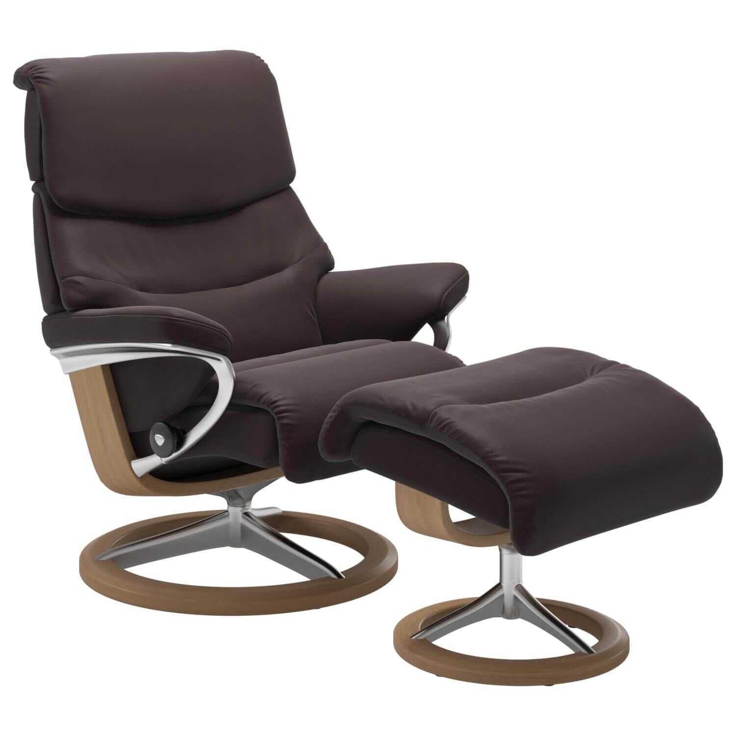 Stressless - Stressless Capri M Signature Base Leder Paloma Chocolate mit Hocker - 1