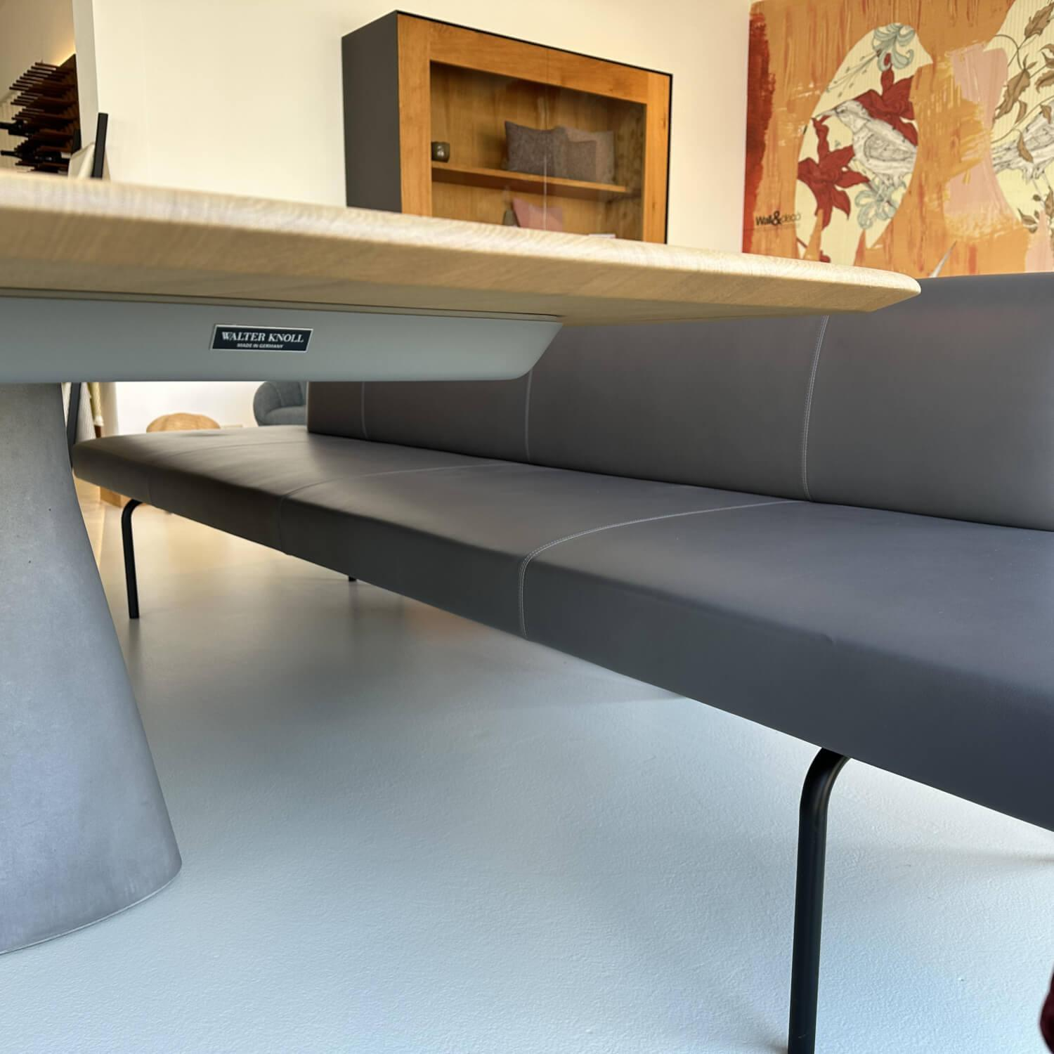 Walter Knoll - Bank Ison Leder 65 Elen 1219 Oyster Grau Gestell Stahl Schwarz Pulverbeschichtet - 3