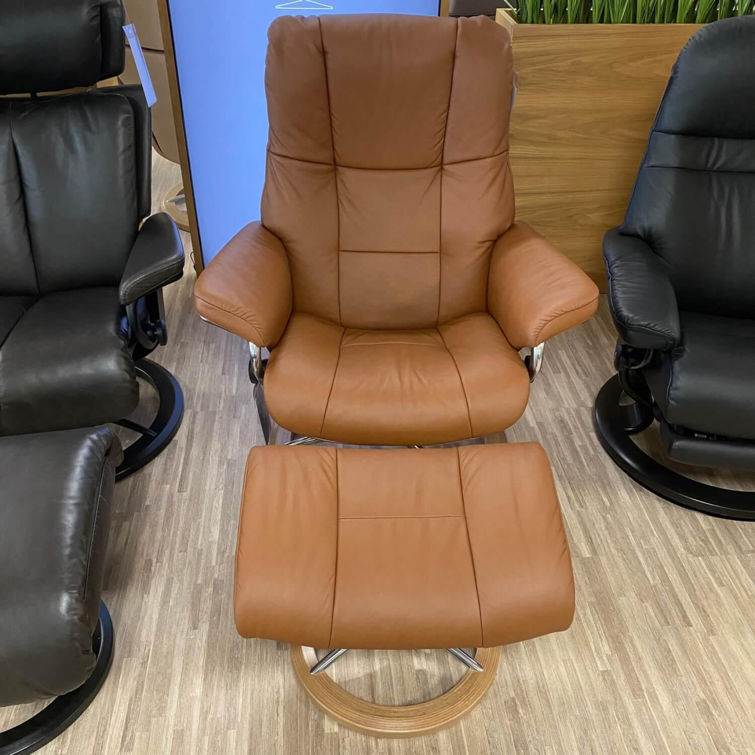 Stressless - Stressless Sessel mit Hocker Mayfair M Leder Paloma Cooper Signature Eiche - 4