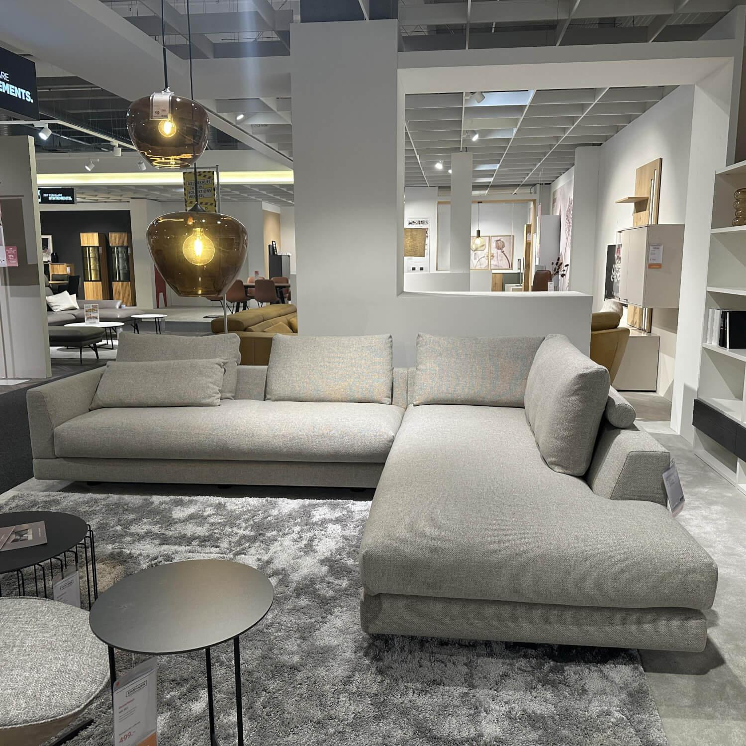 WK Wohnen - Ecksofa WK 592 Stoff Isabella Muschel Grau Verdeckter Gleiter - 8