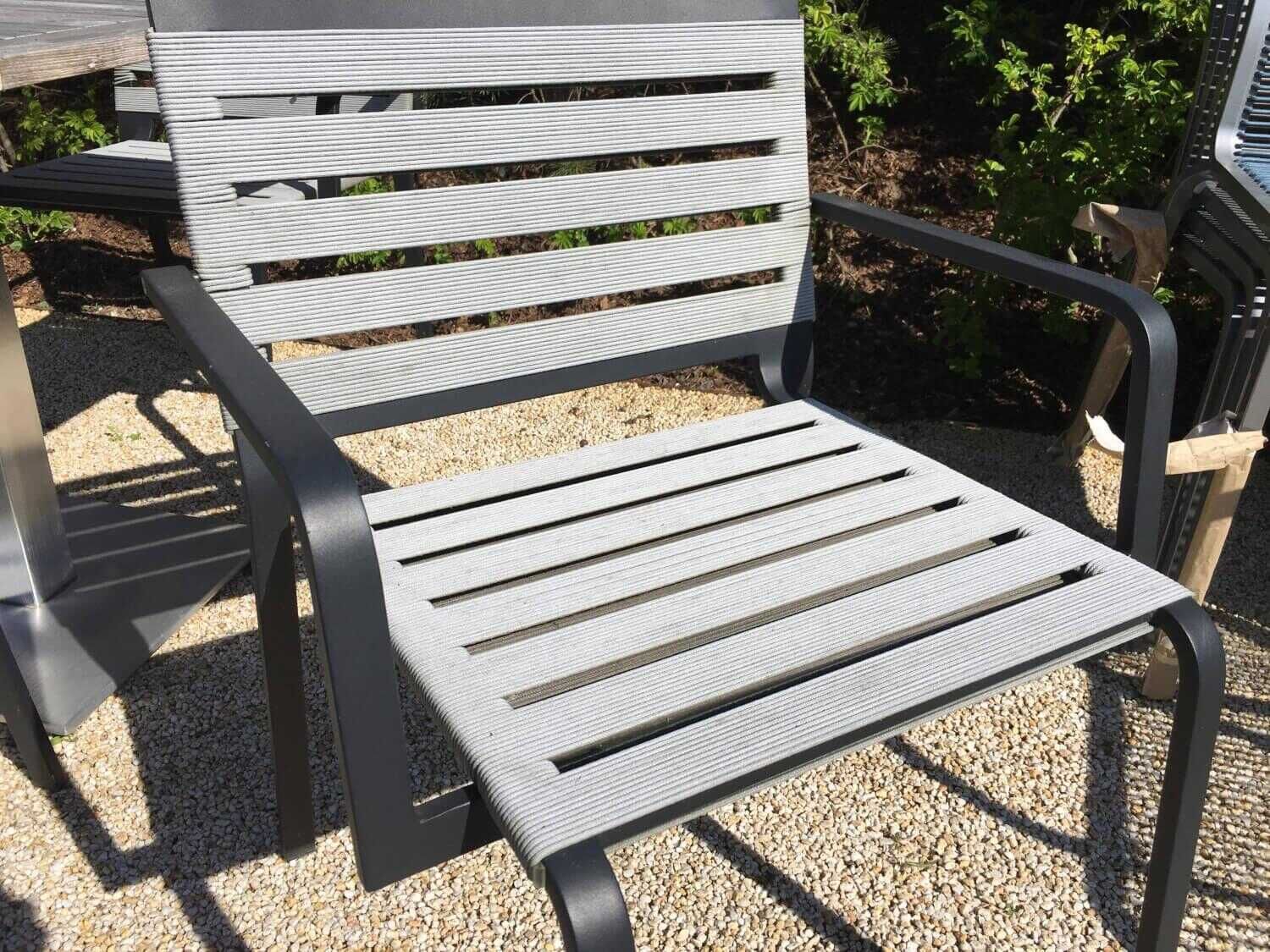 Kristalia - 4er-Set Stuhl Riemen Anthrazit Rest Aluminium Schwarz Lackiert - 6