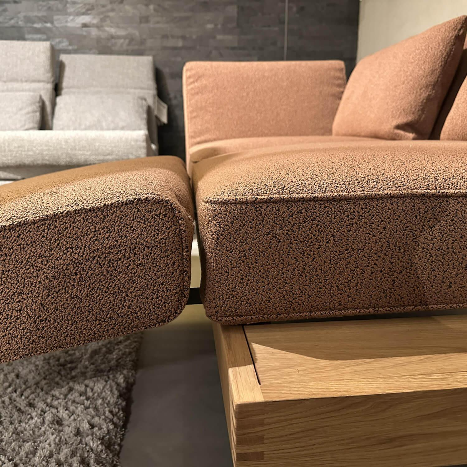 Brühl - Sofa Lofoten Lounge Stoff 5275 51 Orange Braun Gestell Eiche Hell Geölt - 4