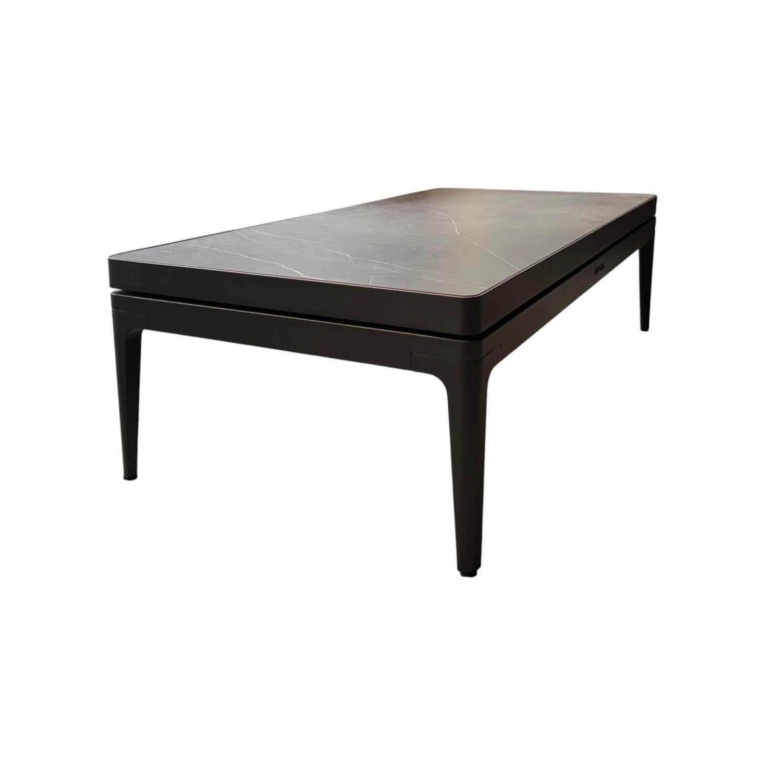 Gloster - Kaffeetisch Grid Platte Keramik Nero Schwarz Gestell Aluminium Meteor Schwarz Pulverbeschichtet - 1