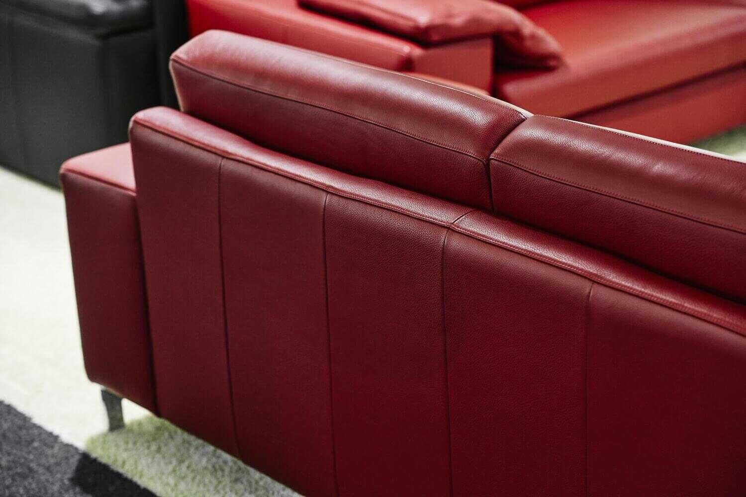 Musterring - Garnitur MR 2875 Leder Rot 2 Sofas 1 Sessel - 8