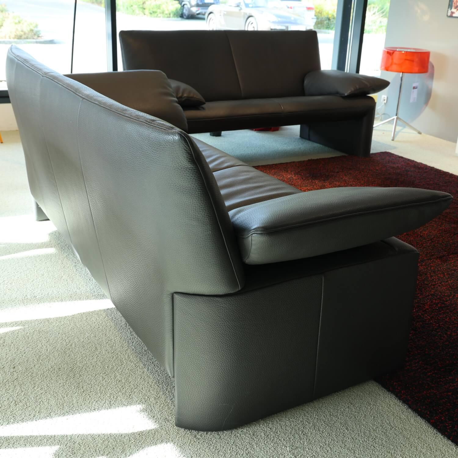 Jori - 2er-Set Sofa Linea JR-8700 Bezug Leder Fuerte Stone Mit PVC Gleitern - 7