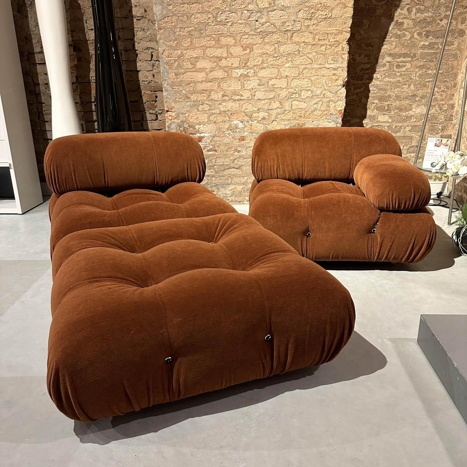 B&B Italia - Sofa Camaleonda Stoff Licata Terracotta Lussio Braun Füße Buche Natur 0441F Metallelemente Verchromt - 2