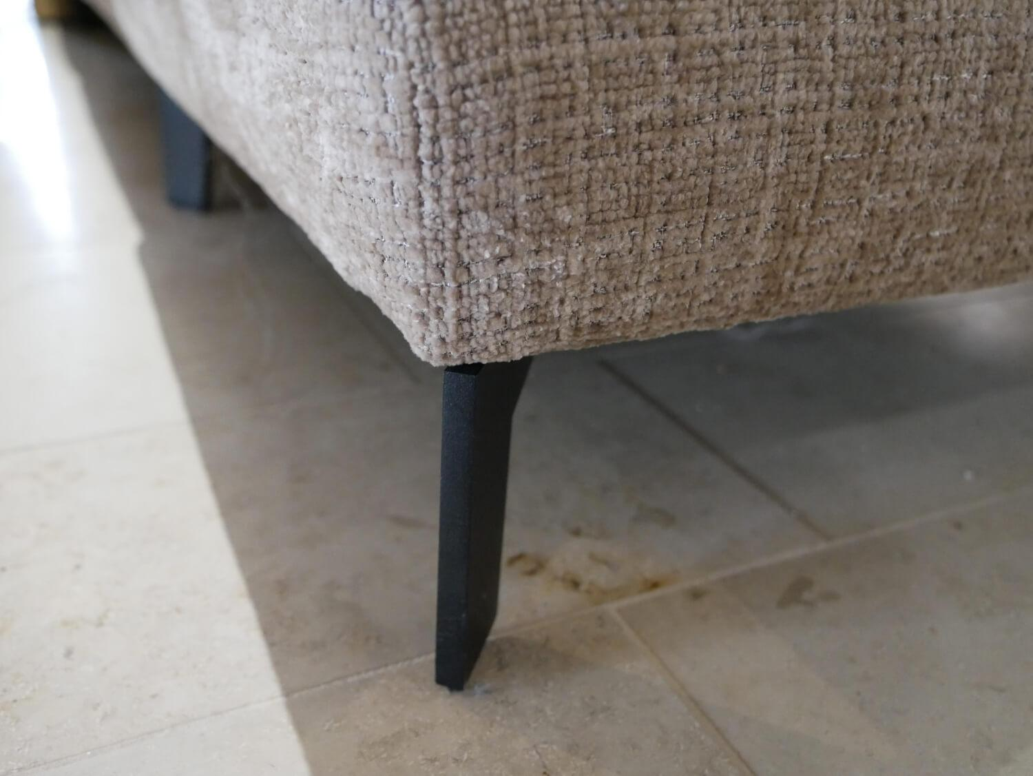 Ponsel - Ecksofa Kampen S 453 Stoff 0736/09 Beige Grau Füße Struktur Schwarz - 2