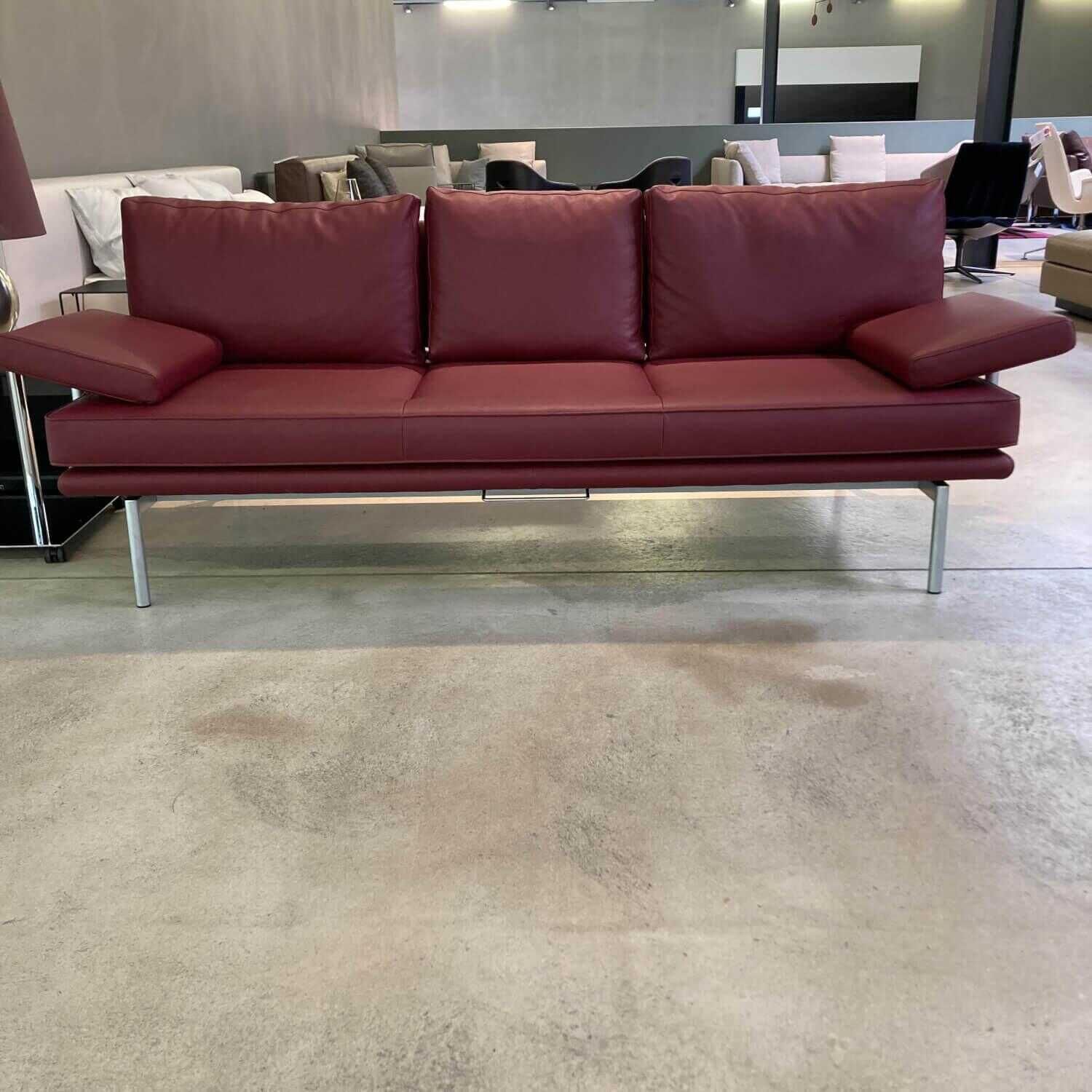 Sofa Living Platform 3-Sitzer Raspberry Rot mit Funktionsarmlehnen