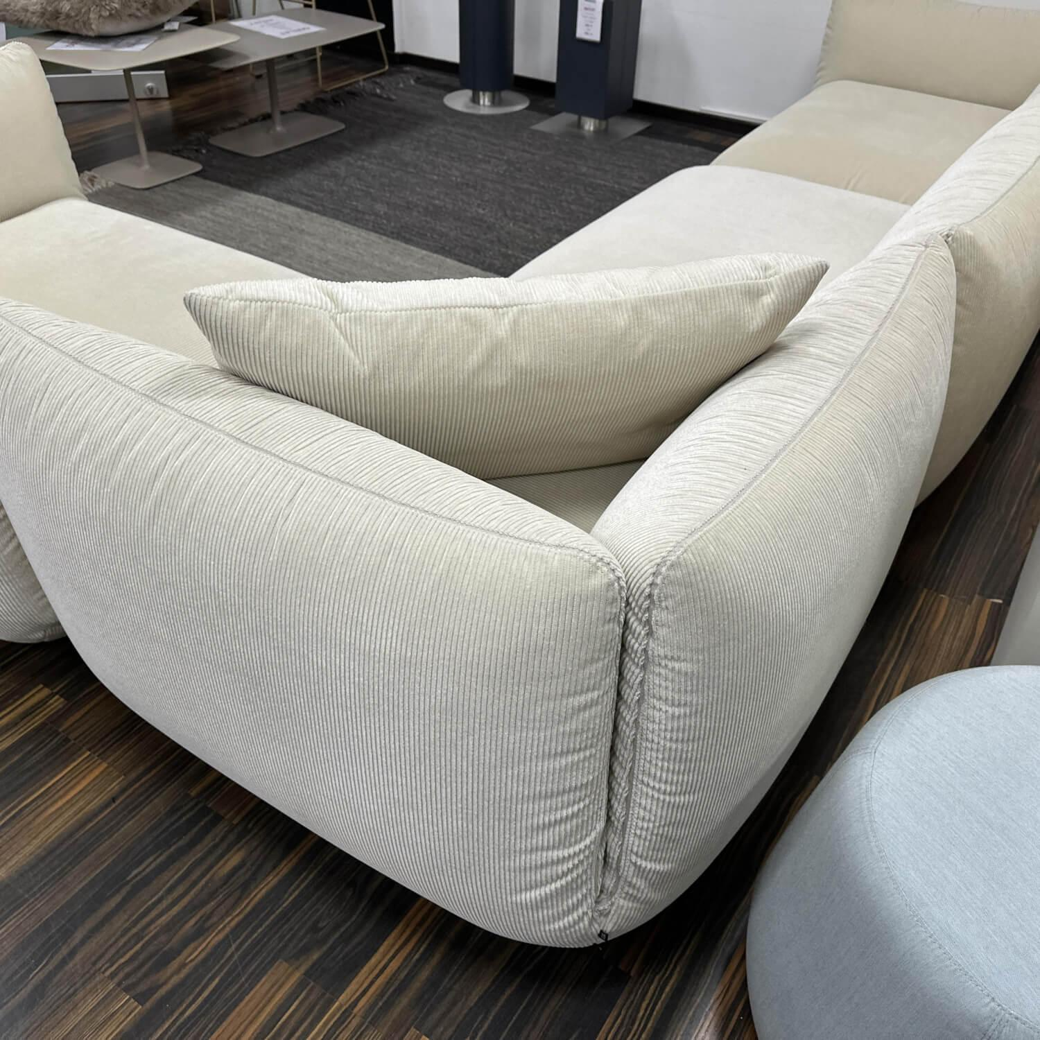 COR - Wohnlandschaft Jalis Stoff Cord 9079 Beige Inklusive Kissen - 7