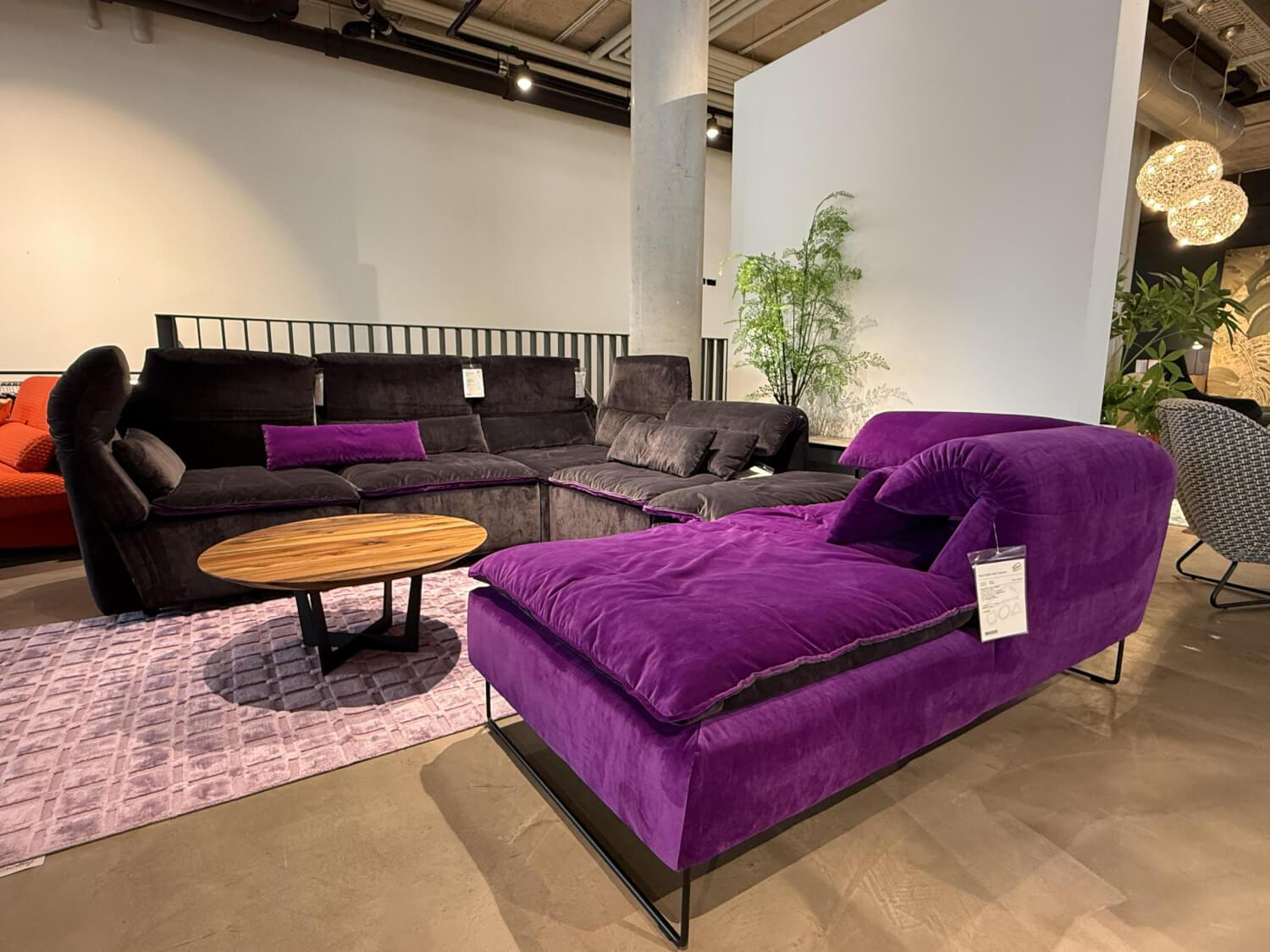 Werther - Sofa Elements Frei Kombinierbar Stoff Bicolor Lila Schwarz 7832-095 7832088 - 10