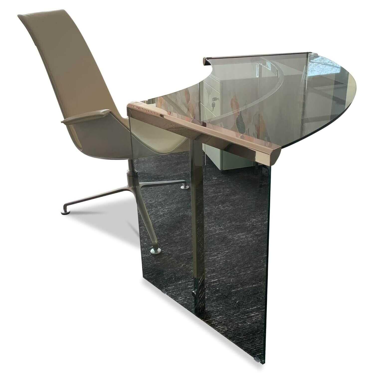 Galotti & Radice - Schreibtisch President Junior Glas Klar mit Rollcontainer Techna - 1