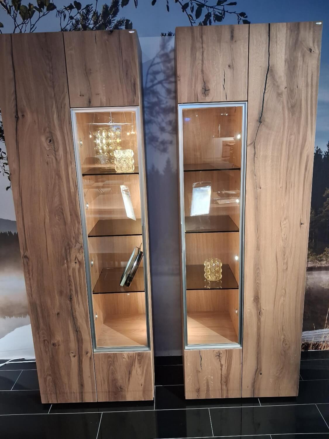 Voglauer - Vitrine Valpin Eiche Altholz Anschlag Links Mit Beleuchtung - 2