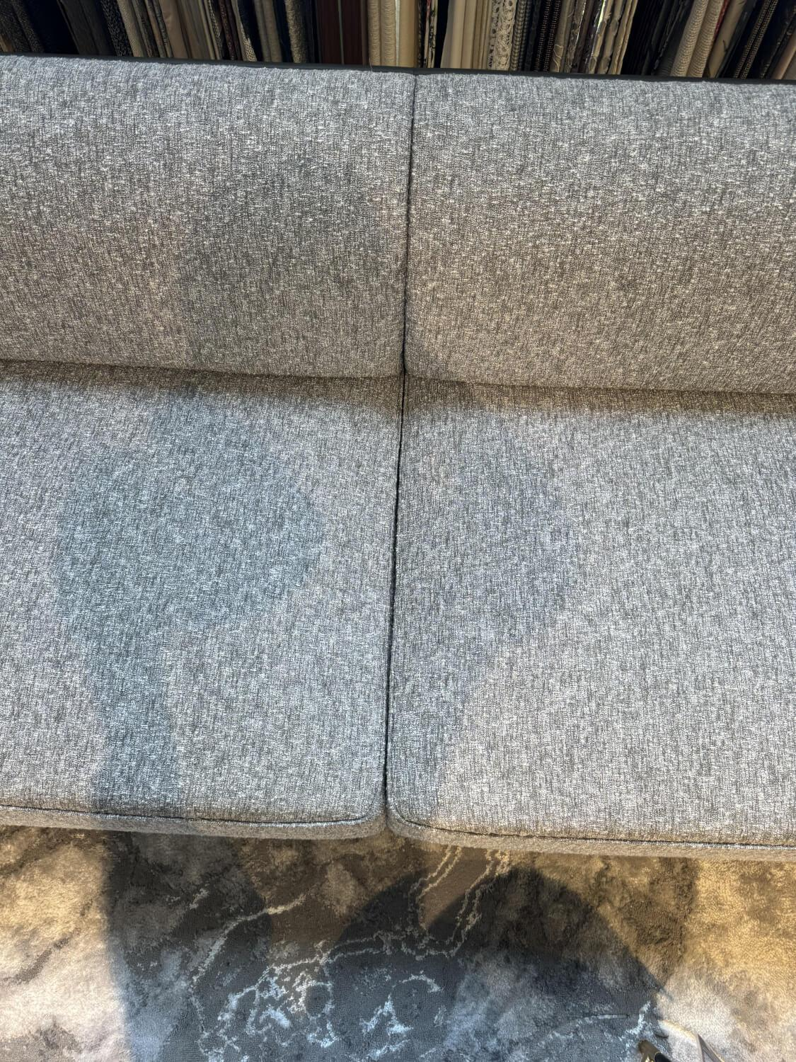 Rubelli Casa - Sofa 260 Lago Stoff Grau Rücken Leder Schwarz Füße Schwarz - 7