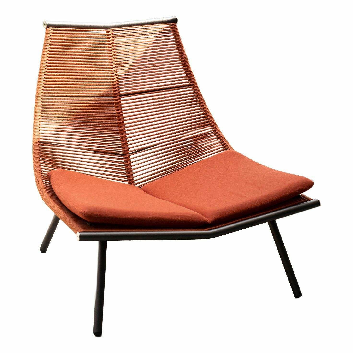Lounge Chair Laze Polyester-Schnur Orange 08 mit Sitzkissen 