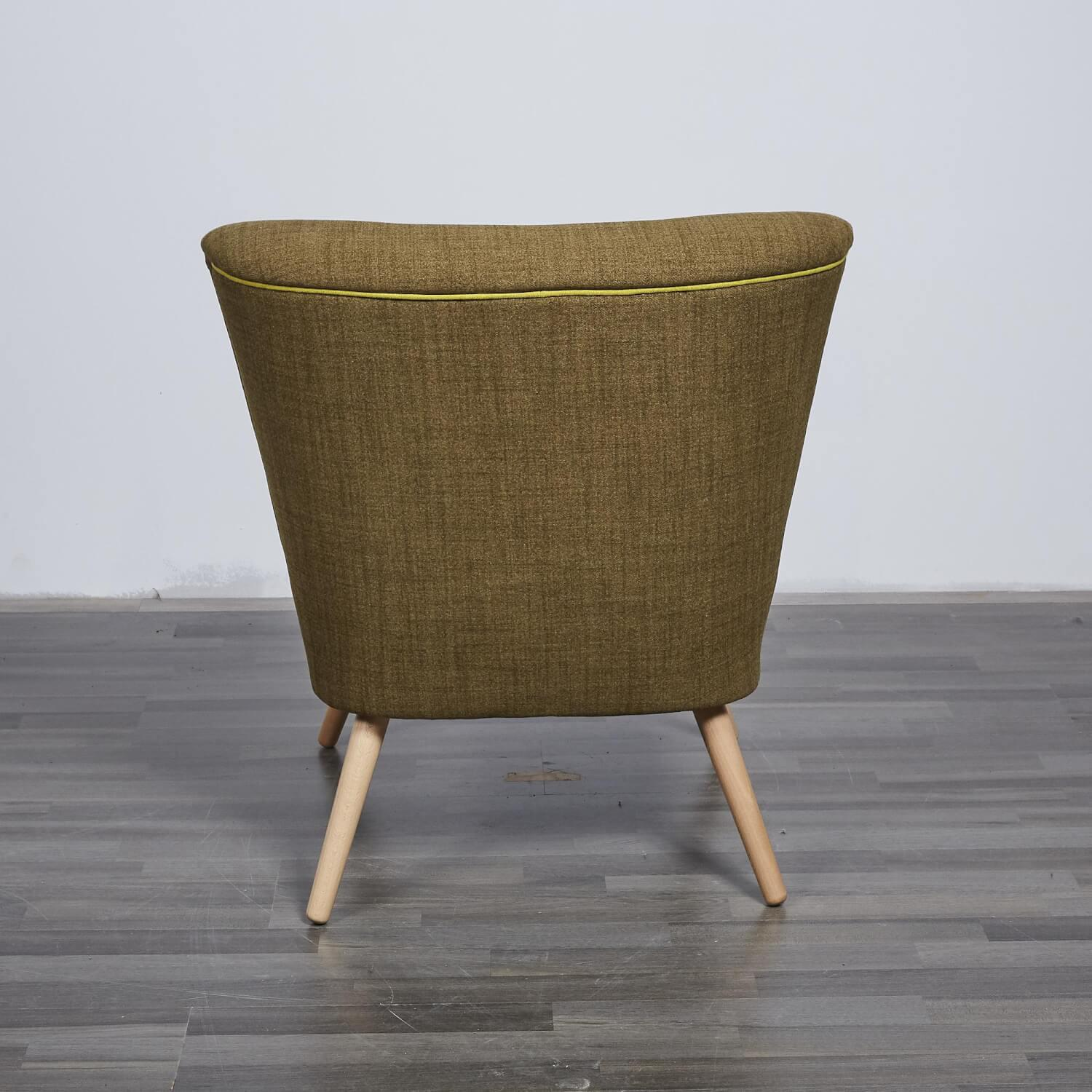 Max Winzer - Sessel Stoff Grün Mit Hellen Knöpfen Gestell Holz - 9
