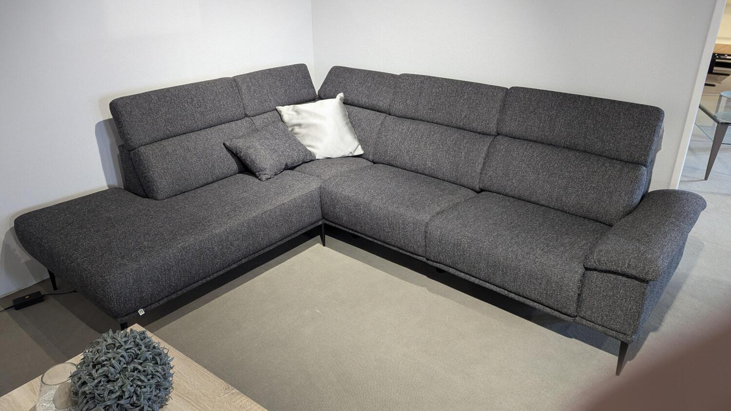 Dietsch - Ecksofa Moon Stoff Sneak 67 Anthrazit Füße Metall Schwarz Matt Mit Elektrischer Wallfree Relaxfunktion - 6