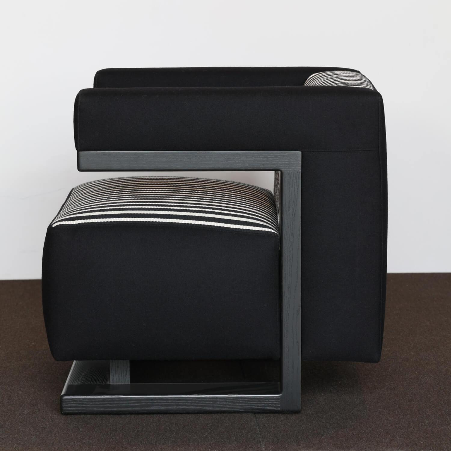 Tecta - Gropius Sessel Gestell Esche Massiv Schwarz Bezug Bauhaus-Stoff Schwarz/Weiß Und Schwarz - 8