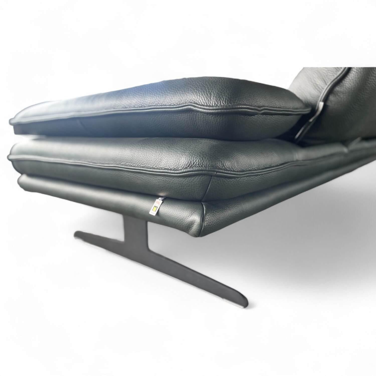 W. Schillig - Ecksofa 16777 Broadway Leder Longlife Xtra Forest Grün Metallkufe Schwarz Matt Inklusive Hocker - 3