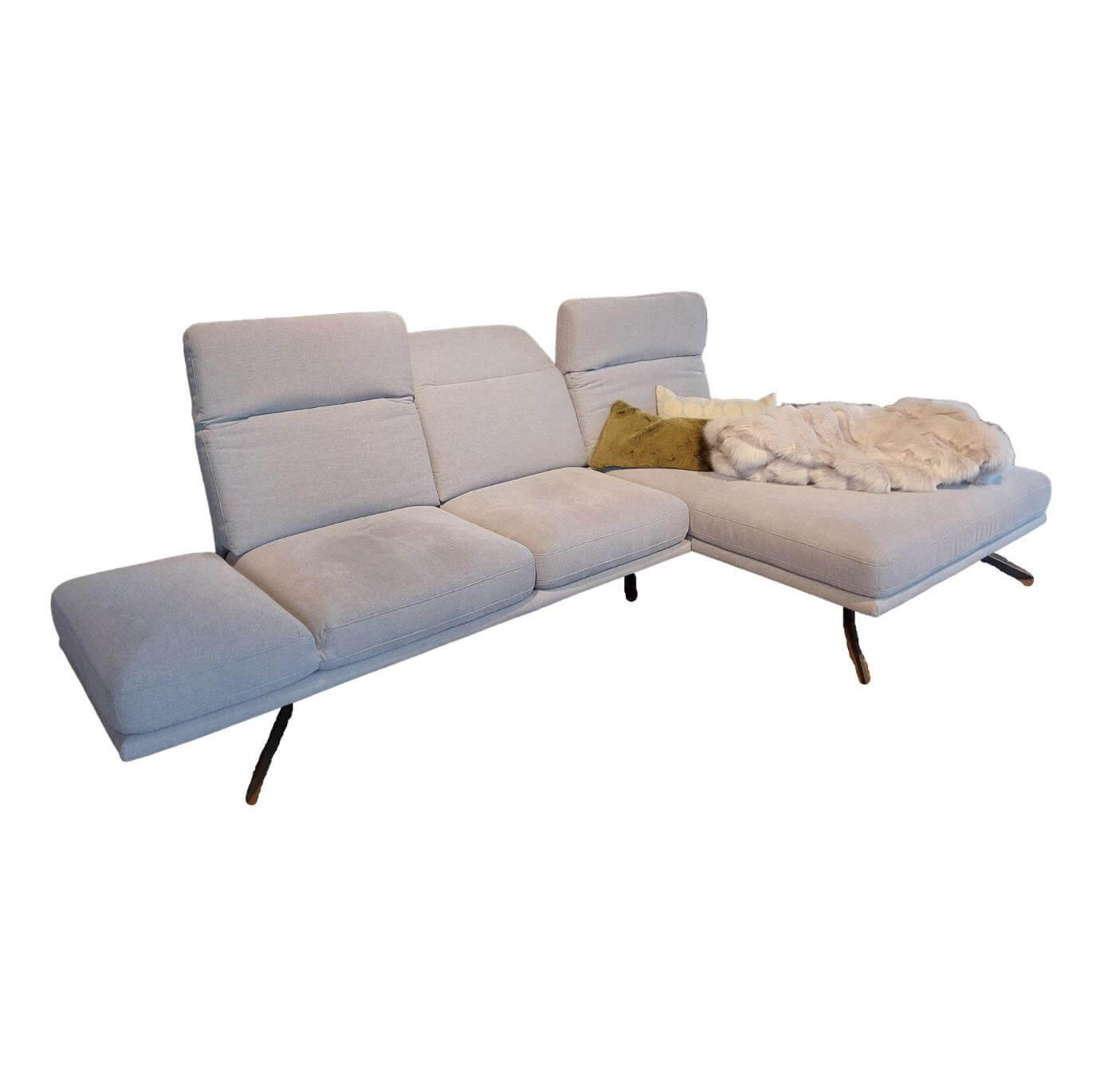 Comfort Republic - Ecksofa Sophie Stoff Carmen 149 Steel Grau Metallfuß Schwarz - 1