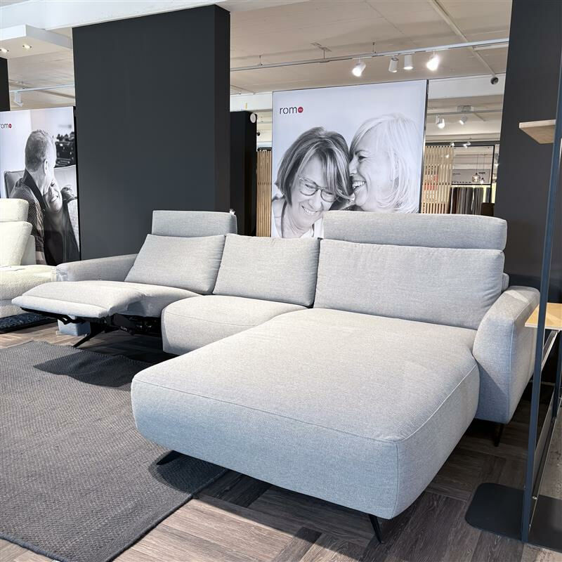 Rom - Ecksofa Cosmo HM 300 Stoff Silver Grau Gestell Schwarz - 5