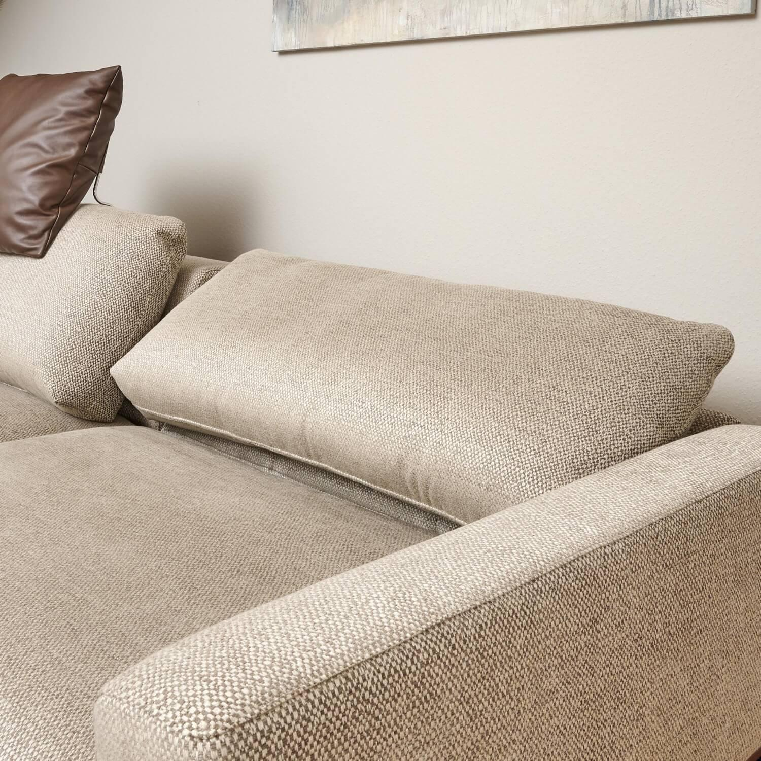Bielefelder Werkstätten - Sofa Spirit Stoff Emira BW 1732 272 Beige Gestell Metall Bronze Matt Inklusive Rückenverstellung - 2