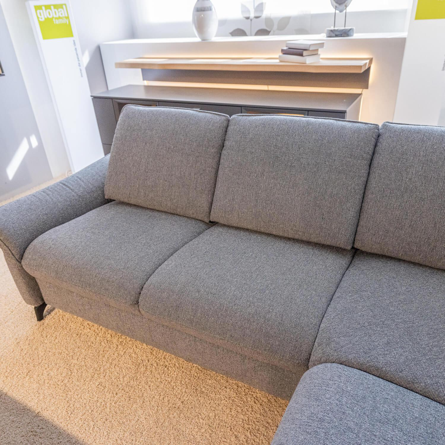 himolla - Ecksofa Spektra 1178 Bezug Stoff 24 Q2 Melang Mare Grau Metallfuß Anthrazit Pulverbeschichtet - 3