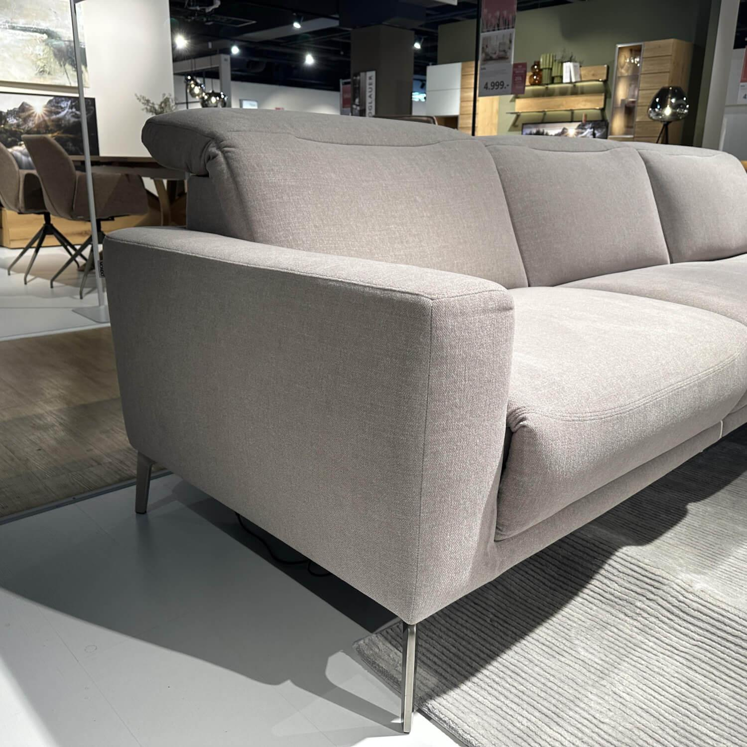 Mondo - Ecksofa Ensemble Shima Stoff Escana Naturel Beige Füße Metall 01BR Brushed - 4