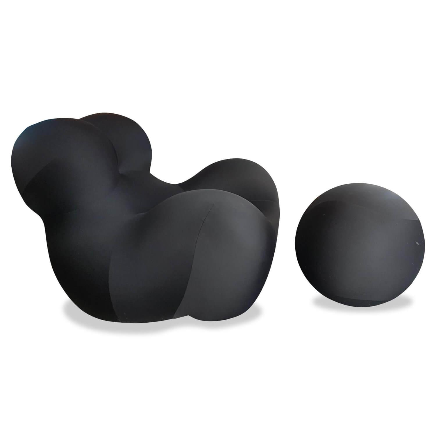 B&B Italia - Sessel UP 2000 Stoff Lora Schwarz mit Hocker - 1