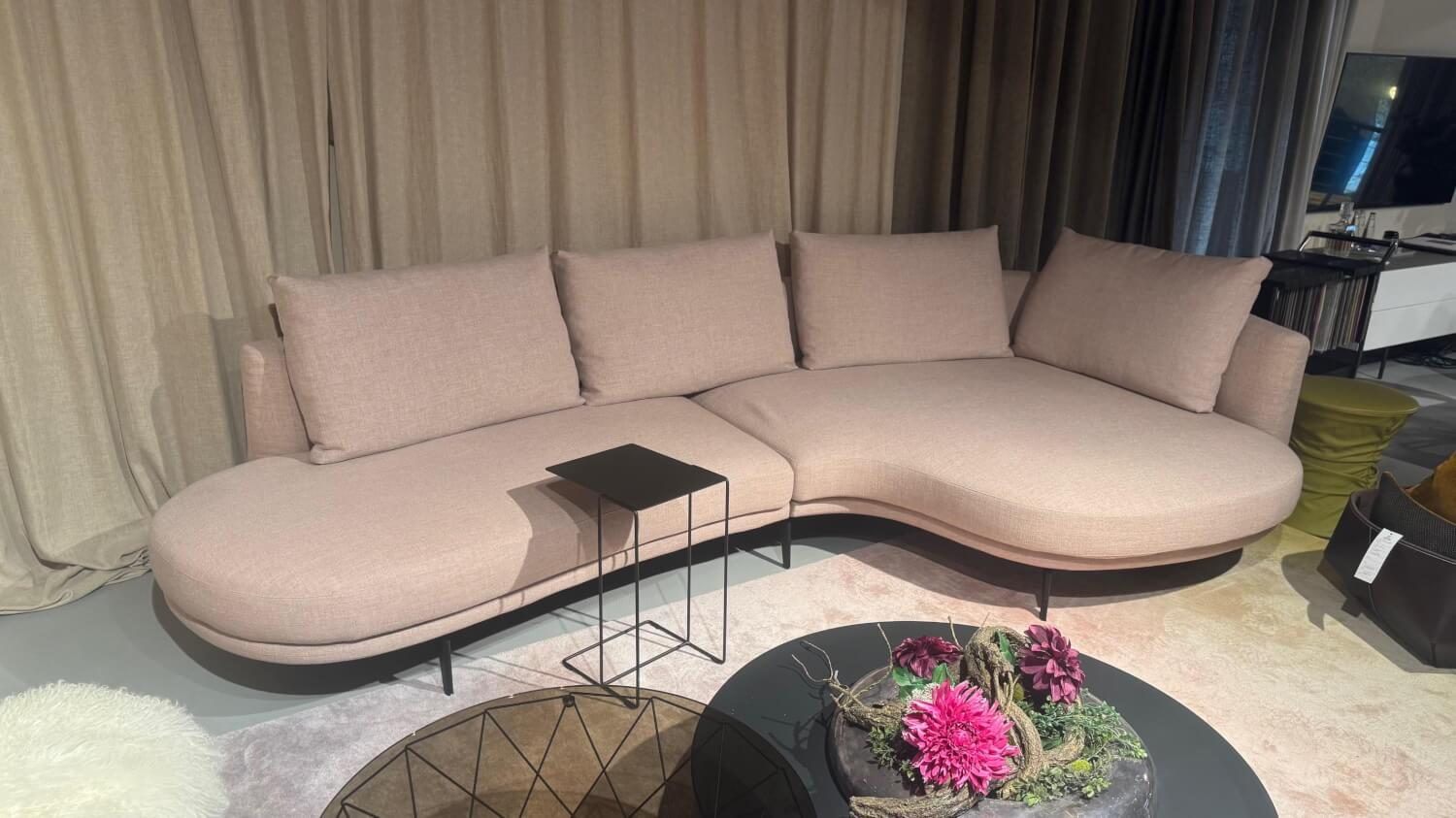 Walter Knoll - Ecksofa Maaru Stoff Gaia 7889 Champagne Beige Gestell Metall Matt Schwarz Pulverbeschichtet Inklusive Kissen - 3