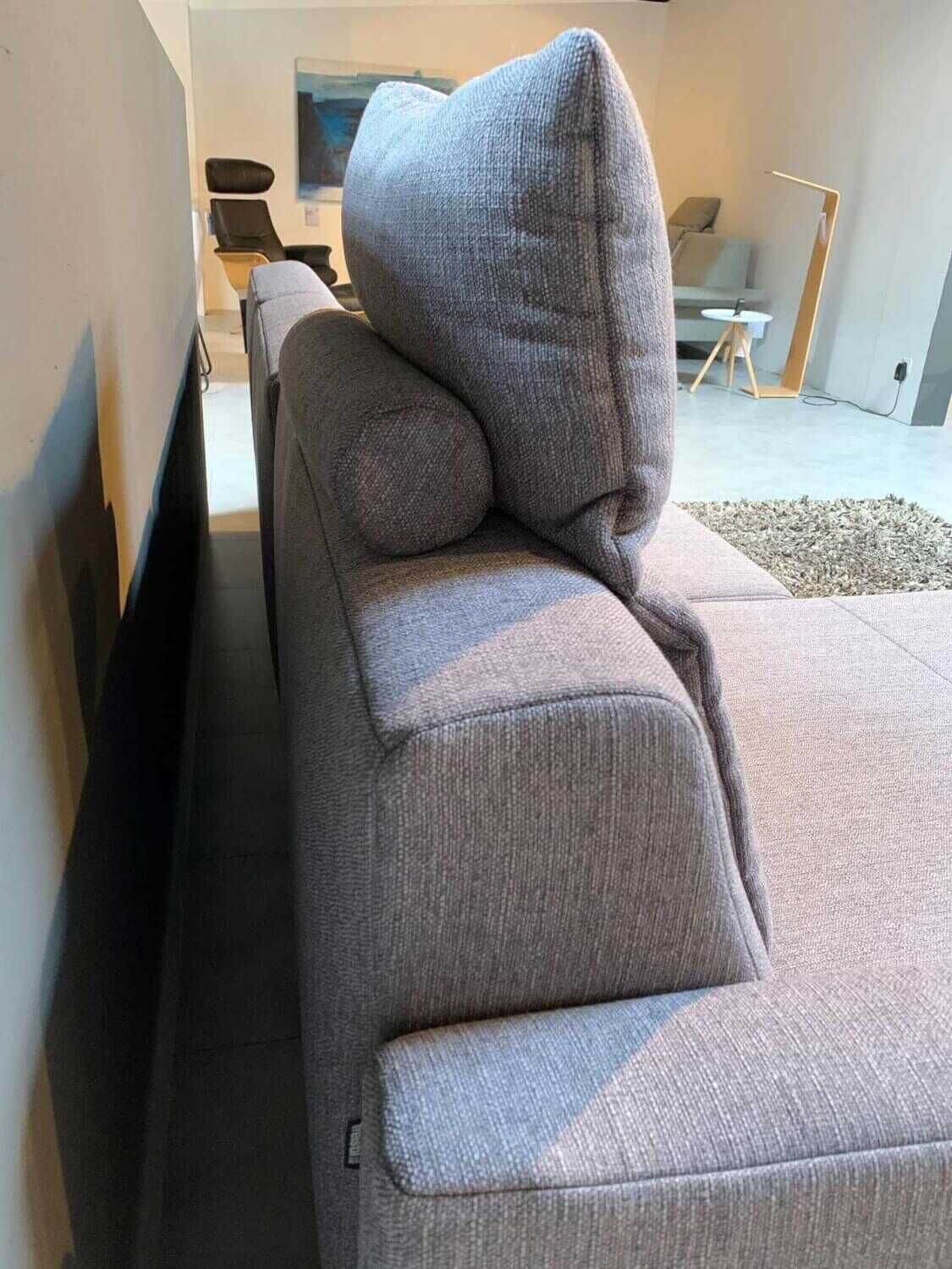 freistil Rolf Benz - Ecksofa Freistil 141 Stoff 1026 Grau mit Kopfstütze und Kissen - 7