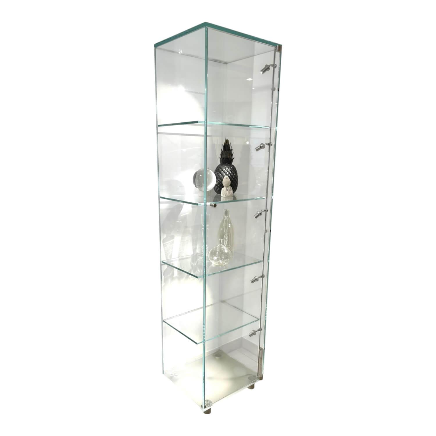 Dreieck - Vitrine Solus Optiwhite Glas mit 5 fokussierbaren LED-Spots - 1