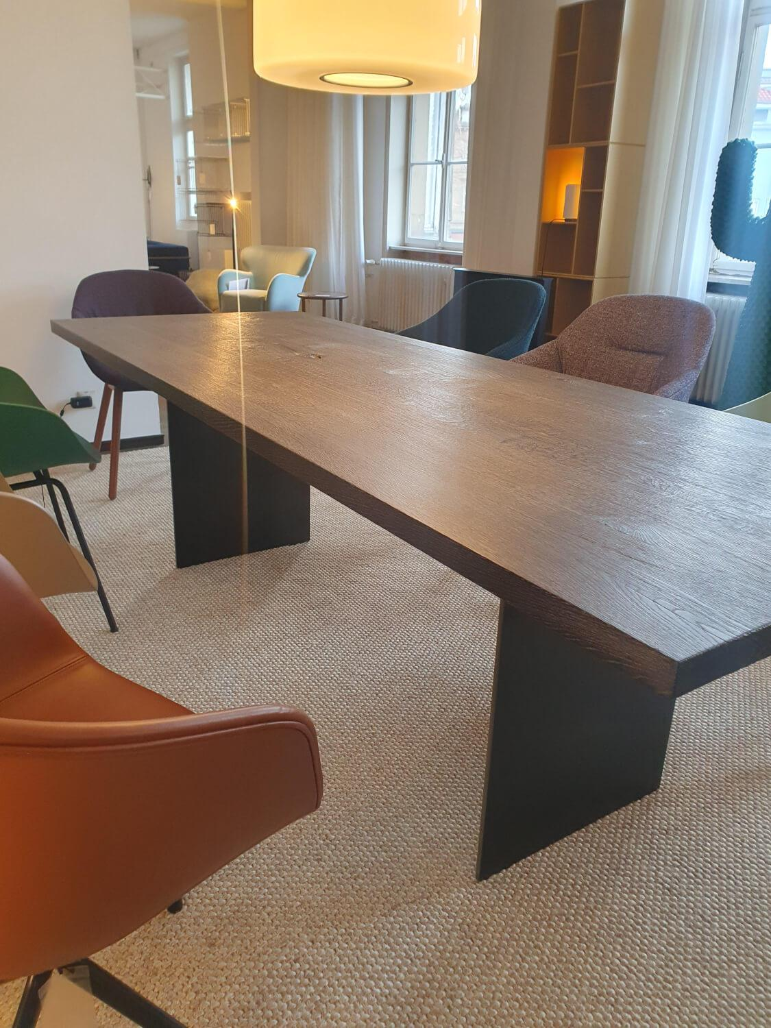 Janua - Esstisch SC41 Platte Eiche Geköhlt Und Gekalkt Gestell Rohstahl Natur Lackiert - 3